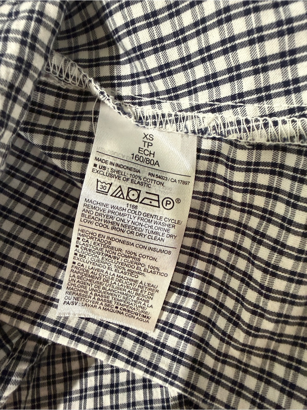 Old Navy Classic Gingham A-Line Dress - Navy/White - Picture 3 of 3